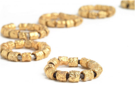 Golden Pharoah Links & Leather Rings