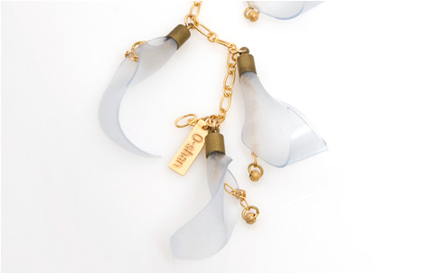  lillis necklace | brass, silicone, goldfilledsilver