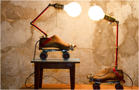 Dirft & Charpel | Two vintage skates, a shoemaker's last and sugar containers