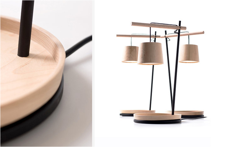 Coconut and Han. Wooden table lamps by Nir Meiri. // via: Design Break