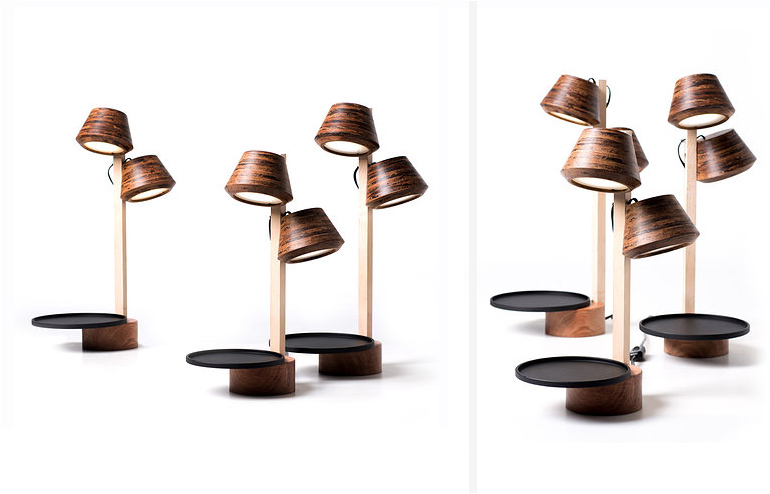 Coconut and Han. Wooden table lamps by Nir Meiri. // via: Design Break