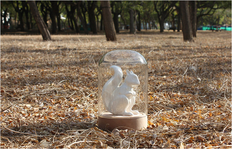Celebrating Manual Crafts and White Squirrels. Norman. Meirav Barzilay’s adorable lamp. // via: Design Break