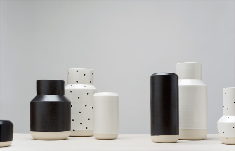 Black and White With a Dash of Dots. Bwd Stoneware Collection by mpgmb. // via: Design Break