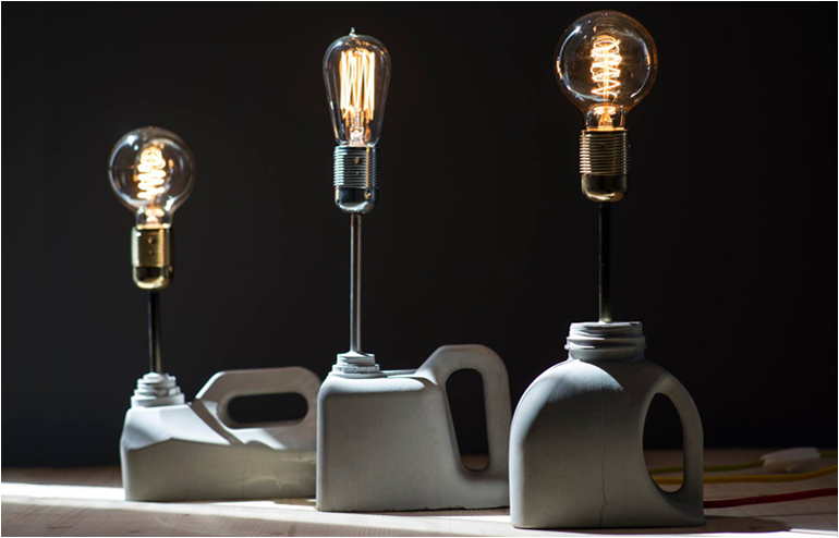 Alon Bitton's Jerry Can concrete lamps. // via: Design Break
