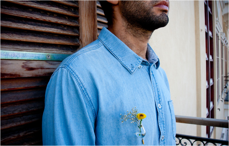 Omer Polak's lapel pin for a flower. // via: Design Break