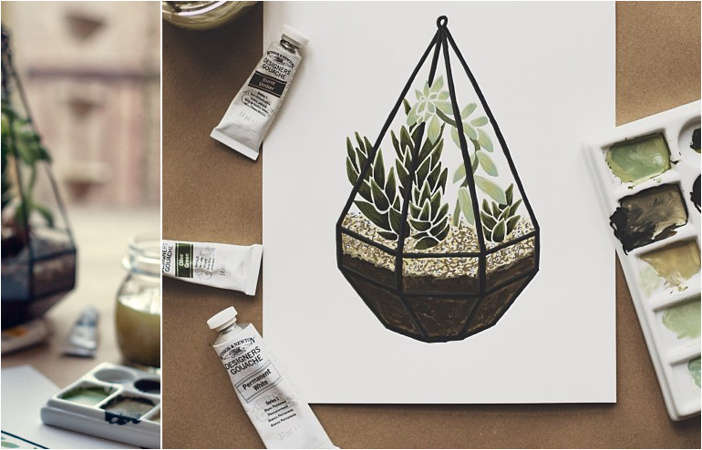 Amanda Wright’s (aka Wit & Whistle) House Plant Portraits. // via: Design Break
