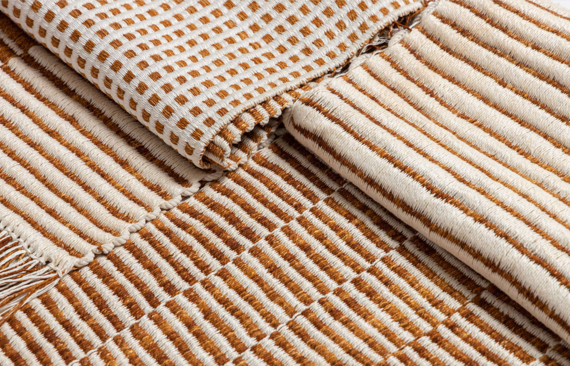 rust. a collection of handwoven home textiles, infused with rust, which serves as a natural dye. designed by tamar dgani. // via: design break blog